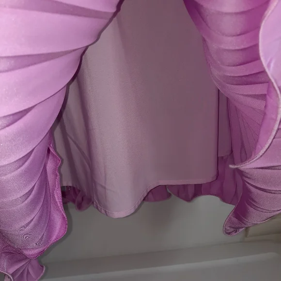 ALDEN ADAIR Mini Dress Lavender Purple Flowy Sundress Spring Summer Night XS 0 2 - Picture 6 of 11